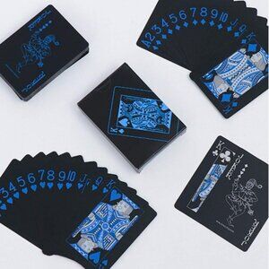 Waterproof Playing Cards Blue with Black Background